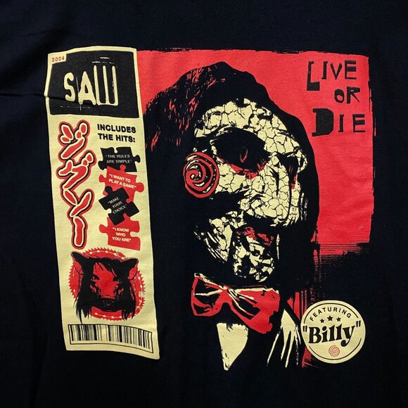 Saw Billy the Puppet Live Or Die Horror Movie T-Shirt XL - Picture 2 of 4
